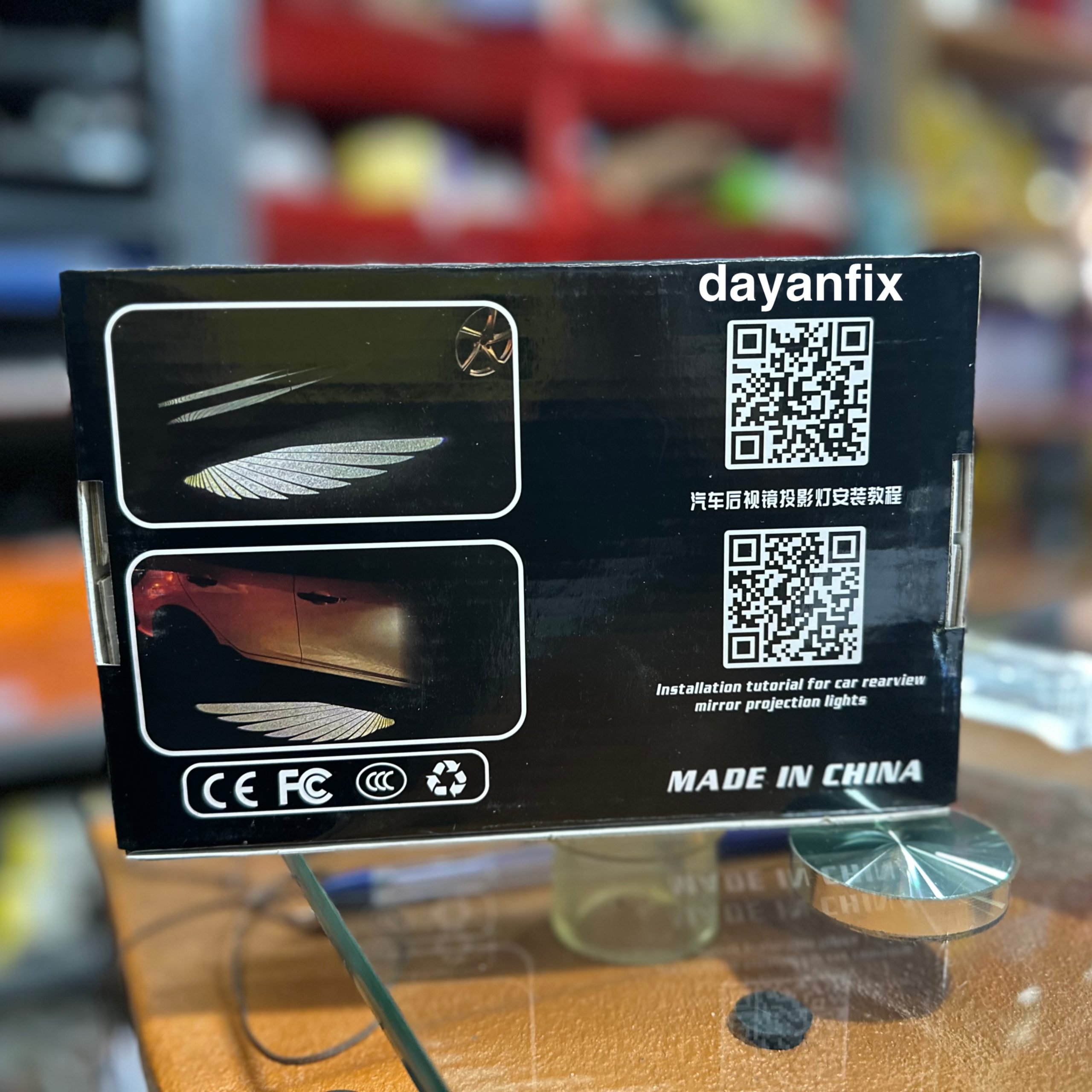 چراغ خوشامدگویی زیر آینه خودرو طرح بال فرشته LED مناسب انواع خودرو - تصویر 4