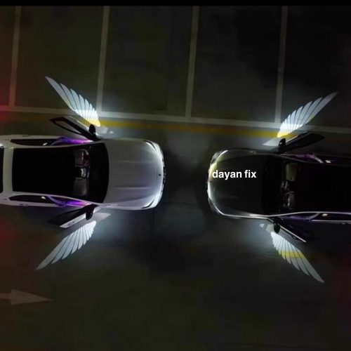 چراغ خوشامدگویی زیر آینه خودرو طرح بال فرشته LED مناسب انواع خودرو